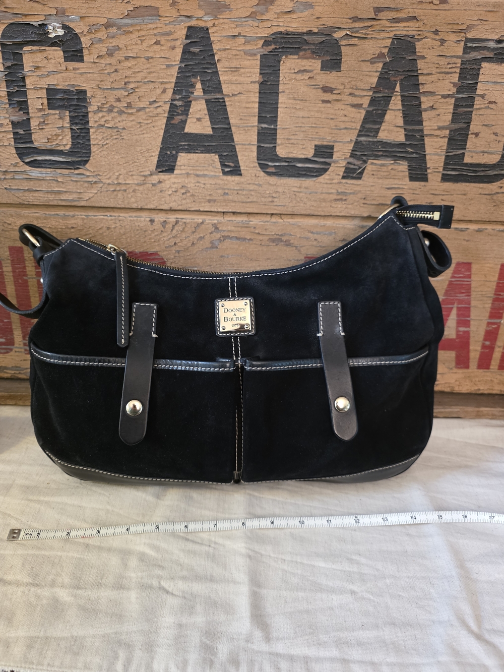 Dooney & Bourke Black Suede Shoulder Bag